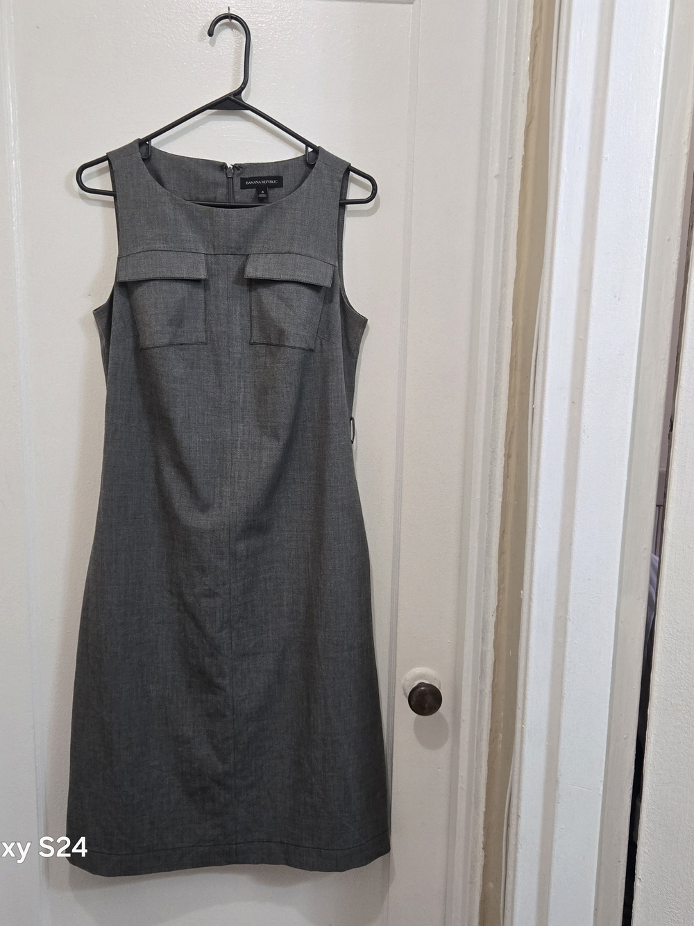 Wool-Blend Gray Sheath Dress - Banana Republic